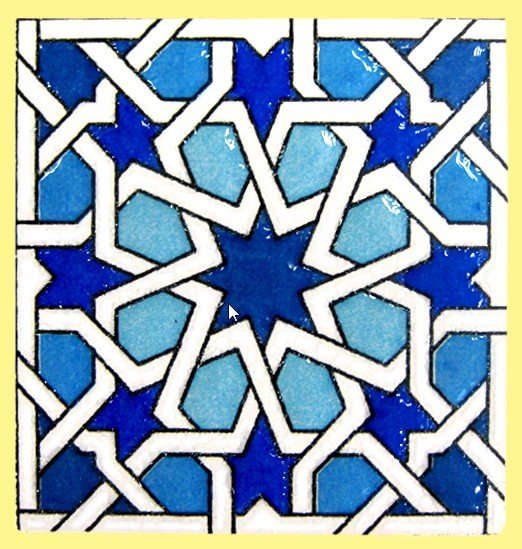 Magnet mosaic Andalusi - ceramic enamel - model 16 - 6 cm