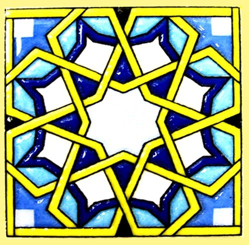 Magnet mosaic Andalusi - ceramic enamel - model 17 - 6 cm