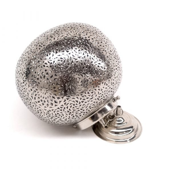 Arab Sphere Ceiling Lamp - Openwork Nickel Brass - Kurwaa Model - 28 cm