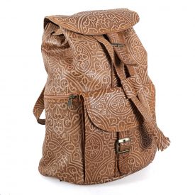 Backpack leather embossed-engraved Arabic-2 colors-6 compartments
