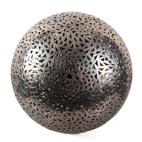 Arab Sphere Ceiling Lamp - Openwork Nickel Brass - Kurwaa Model - 28 cm