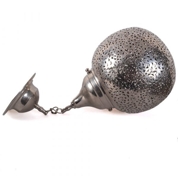 Nickel Plated Openwork Brass Deluxe Sphere Lamp - 25 cm Diameter