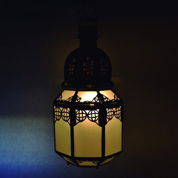 Arabian Openwork Lantern - Opaque White Crystal - Fez Model