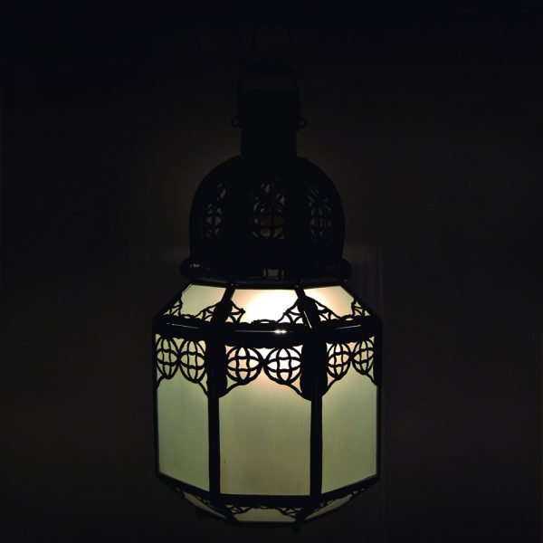 Arabian Openwork Lantern - Opaque White Crystal - Fez Model
