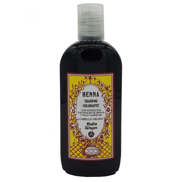 Henna Shampoo - Coloring - With Natural Extracts of Henna and Chamomile - Black Hair - Radhe Shyam- 250 ml