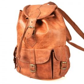 Handmade Leather Backpack - 4 Compartments - Model Beldi