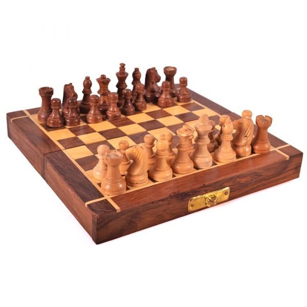 Folding Wood Chess - Handmade Chips - Akla Model
