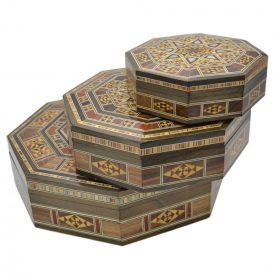 Set 3 Octagonal Boxes - SYRIA Inlay - Model DAMASCO