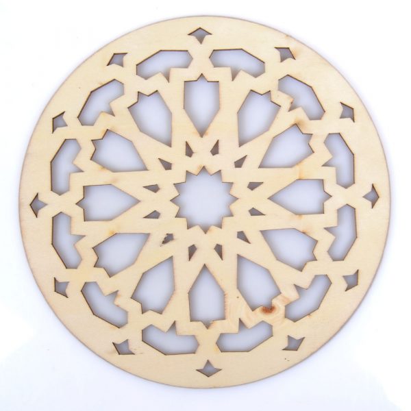 Arabic Openwork Celosia - Glasses - Laser Cut Wood - Model 9 - 10 cm