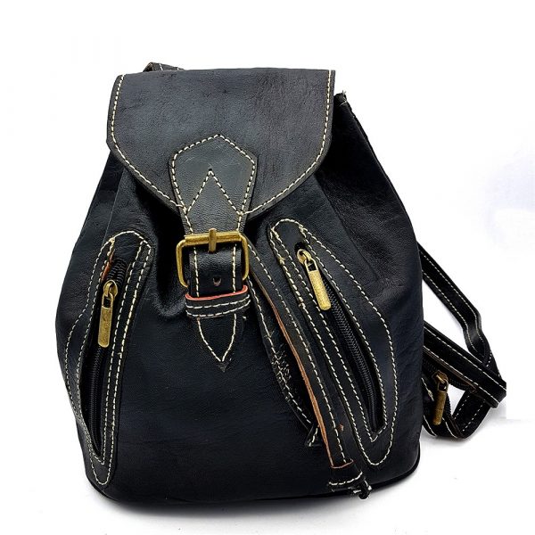 Leather Backpack - 4 Pockets - 100% Leather - Model SAGUIR