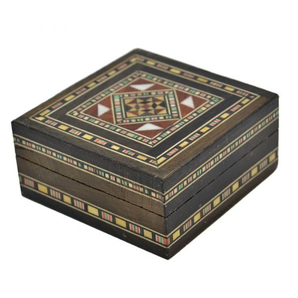 Syrian Square Arabic Tabernacle Box - Decorated Cover - 7.5 cm