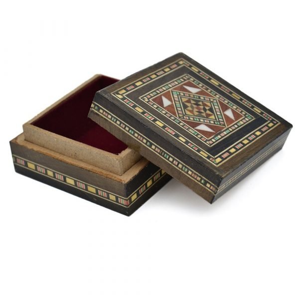 Syrian Square Arabic Tabernacle Box - Decorated Cover - 7.5 cm