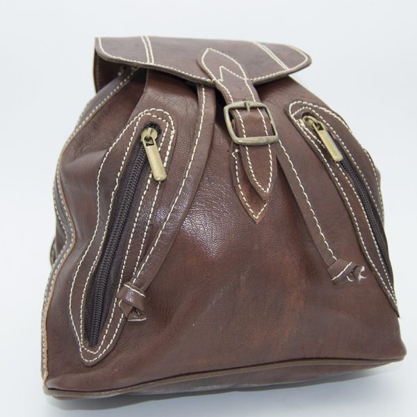 Leather Backpack - 5 Pockets - 100% Leather - Model SAGUIR