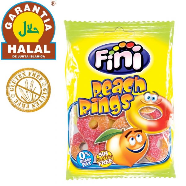Peach Rings - Gluten Free and Halal Golosia - Bag of Chucherias 100 gr