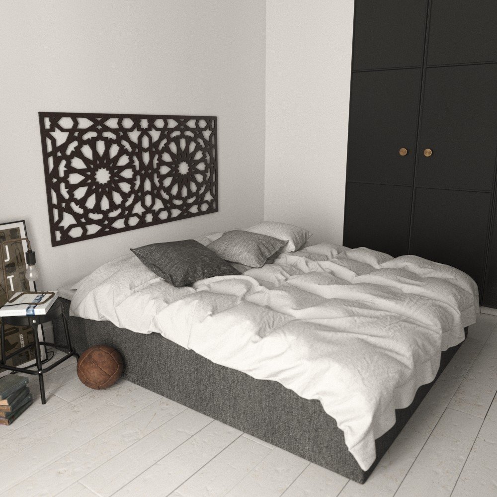 George Stevenson Doorbraak Briesje Alhambra Bed Headboard - 160 x 80 x 1 cm - Wood Lattice - Arab Home Decor