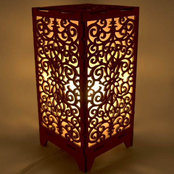 Laminated Wood Lamp - Laser Cut - Baroque Model