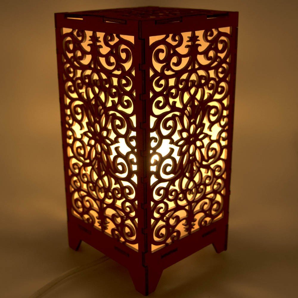 Laminated Wood Lamp - Laser Cut - Baroque Model - Arab Home Decor