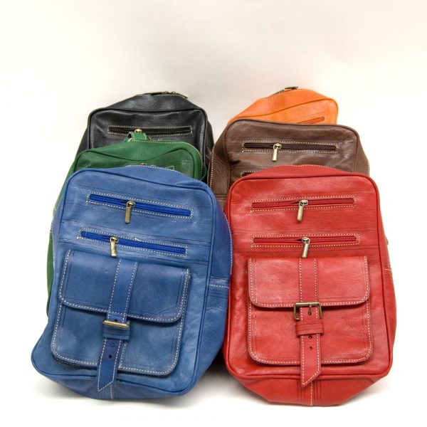 100% Leather Backpack - Bright colors - Model Sastatein