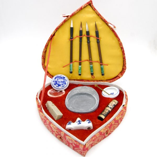 China Ink Pack - Brushes + Ink + Inkwell + teaspoon + mortar