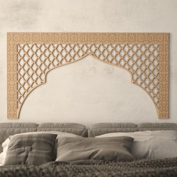 Arab Headboard Bed 160cm - Wood - Bab Ayyub Model