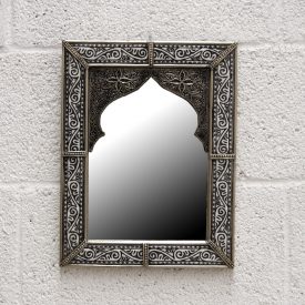 Arabic Decoration Mirror - Carved Alpaca - Bab Zaharatun Model