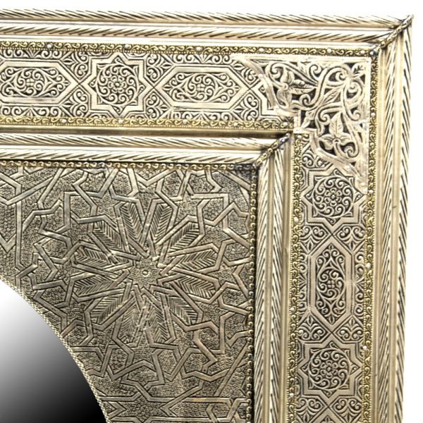 Arabic Decoration Mirror - 120 x 70 cm - Carved Alpaca - NajmaHambra Model