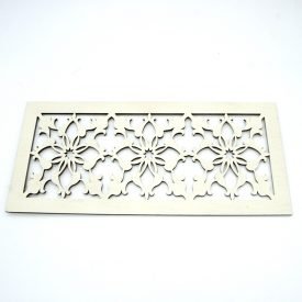 Wooden Celosia - Laser Cut - Medieval Design - Bone White - 30 x 15 cm