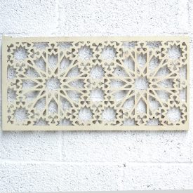 Wooden Lattice - Islamic Design - Bone White 60 x 30 cm