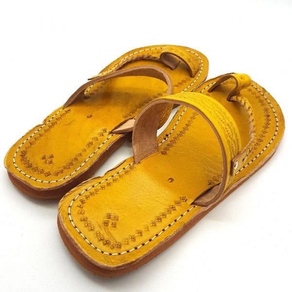 Yellow Woman Sandal - 100% Leather - Safra Model