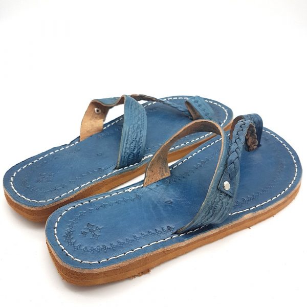 Sandal Woman Blue - 100% Leather - Model Safra azrak