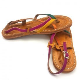Sandal Woman - 100% Leather - Multicolor - Model Alwania