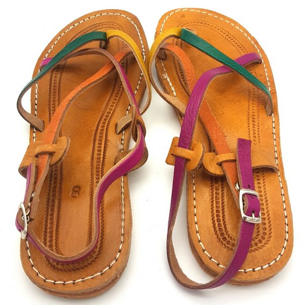 Sandal Woman - 100% Leather - Multicolor - Model Alwania