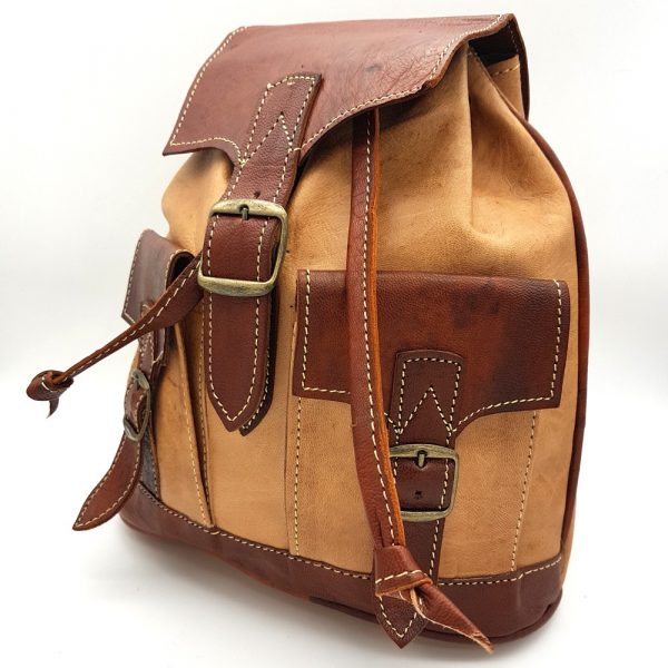 100% Leather Backpack - Leather Goods - Aans Model - Several Pockets