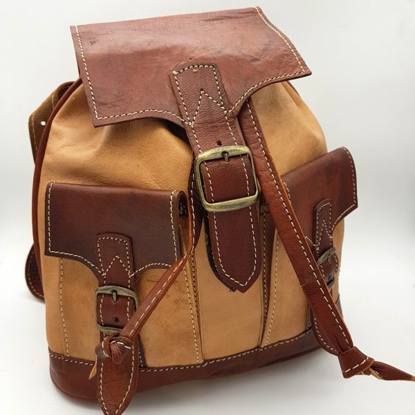 100% Leather Backpack - Leather Goods - Aans Model - Several Pockets
