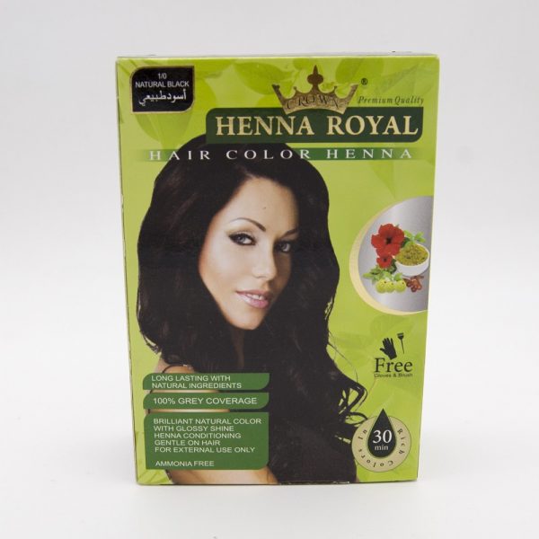 Henna Royal Black - Crown - Novelty - Gift Gloves + Brush
