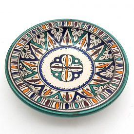 Arabic Deep Plate - Fez Ceramic - 25 cm - Hand Painted-Multicolor