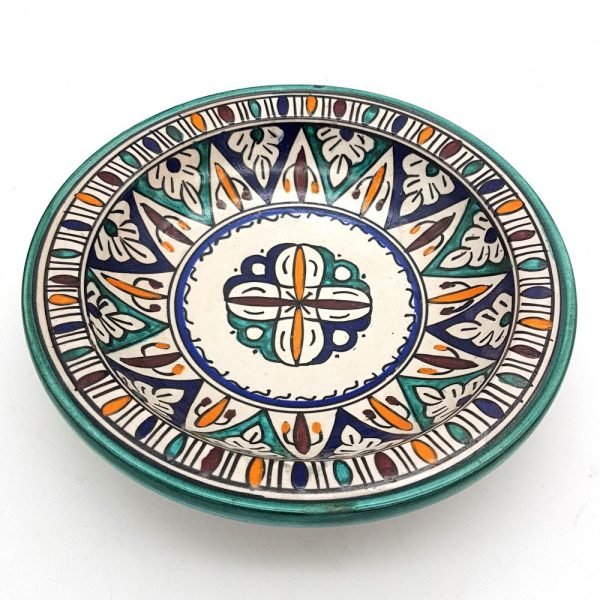 Arabic Deep Plate - Fez Ceramic - 25 cm - Hand Painted-Multicolor