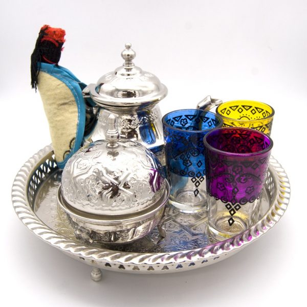 Special tea set - OFFER - Great Quality Teapot + 6 Glasses - Sugar Bowl + Morito + Trivet + Turkish Candle Holder GIFT