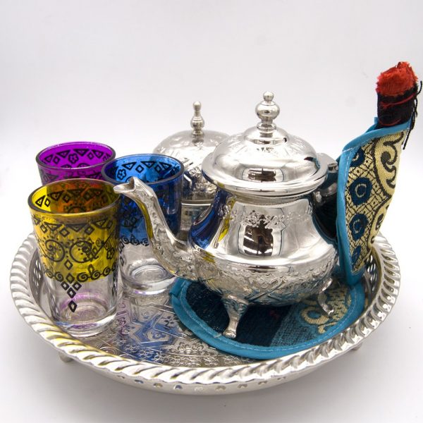Special tea set - OFFER - Great Quality Teapot + 6 Glasses - Sugar Bowl + Morito + Trivet + Turkish Candle Holder GIFT