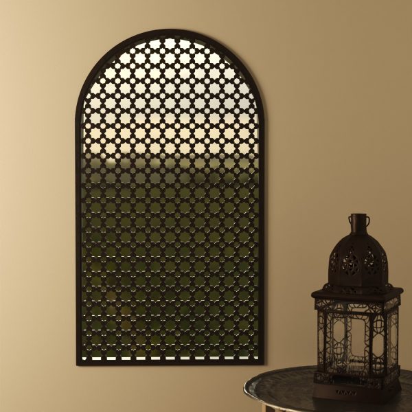 Window - Arabic Lattice - Naabila Abiad Model - White Color - 60 x 34 cm