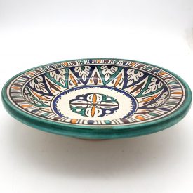 Arabic Deep Plate - Fez Ceramic - 30 cm - Hand Painted - Multicolor