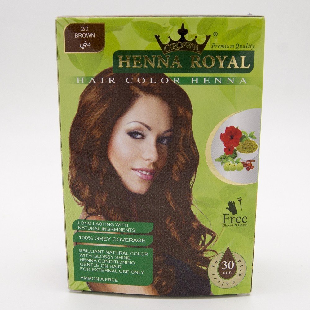 Royal Brown Henna - Crown - Novelty - Gift Gloves + Brush - Arab Home Decor