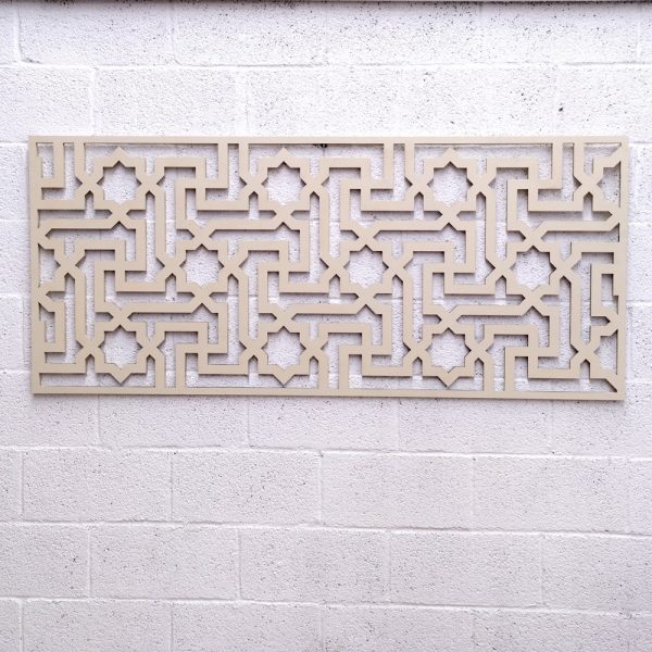 Wooden Headboard - Celosia Andalusi - Moorish Geometry - Bone White - MATAAHA Design