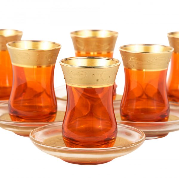 Set 6 Turkish Tea Glasses - Ahmar Model