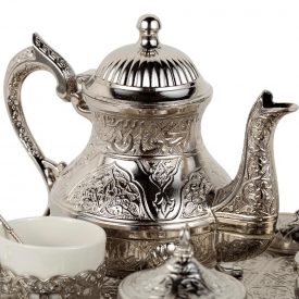 Engraved Cast Iron Teapot DELUXE - Istanbul Model
